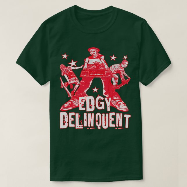 Edgy Delinquent Rebellious Punk Sten Sk8er Tee no (Design framsida)