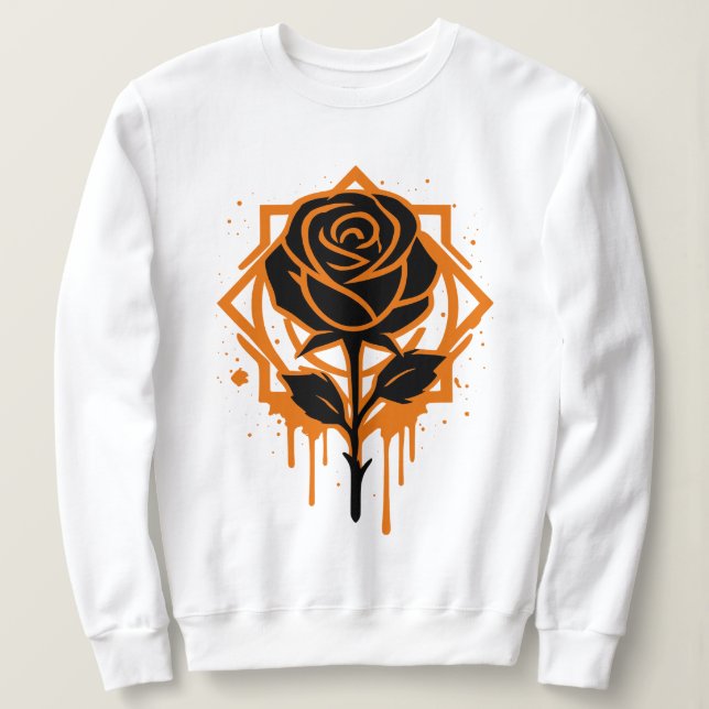 Edgy Dripping Rose Artwork T Shirt (Design framsida)