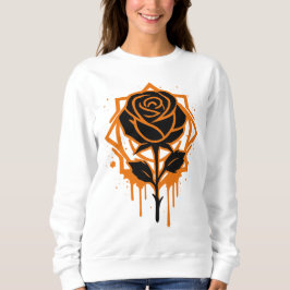 Edgy Dripping Rose Artwork T Shirt