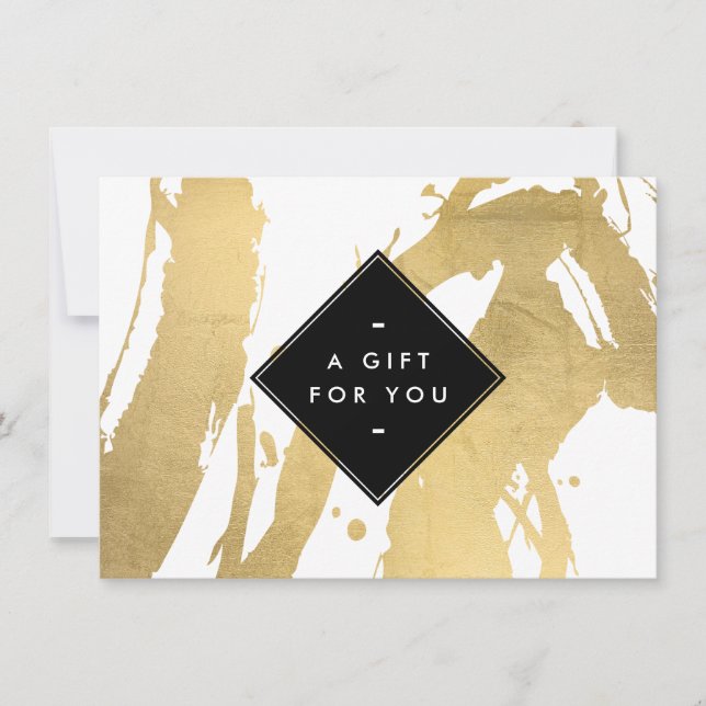 Edgy Faux Guld Brushstrokes Gift-certifikat (Framsida)