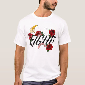 Edgy Fight Floral Grafisk T-Shirt - Röda Rosor