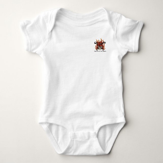 Edgy flamma Skull Pirat Golfer Polo Shirt Pikétröja (Framsida)