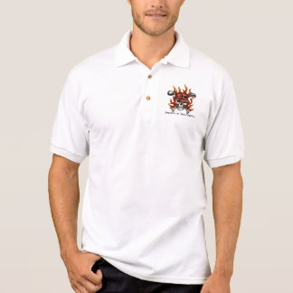 Edgy flamma Skull Pirat Golfer Polo Shirt Pikétröja