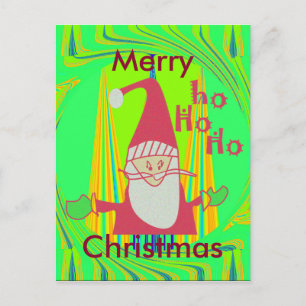 Edgy Geometrisk Neon-design från Santa Hohoho Helg Vykort