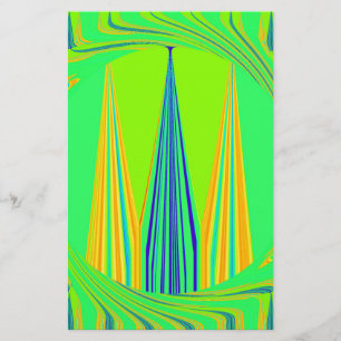Edgy Geometrisk Neon Mönster Art-design Brevpapper