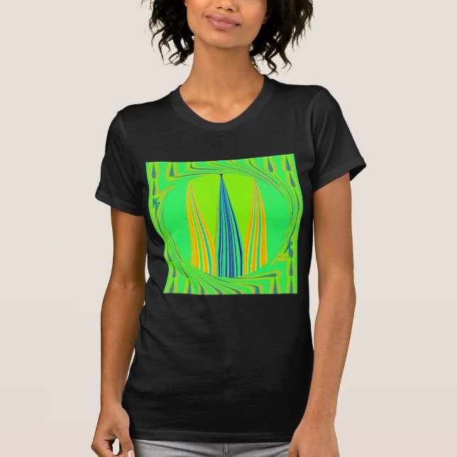 Edgy Geometrisk Neon Mönster Art-design T-shirt (Framsida)