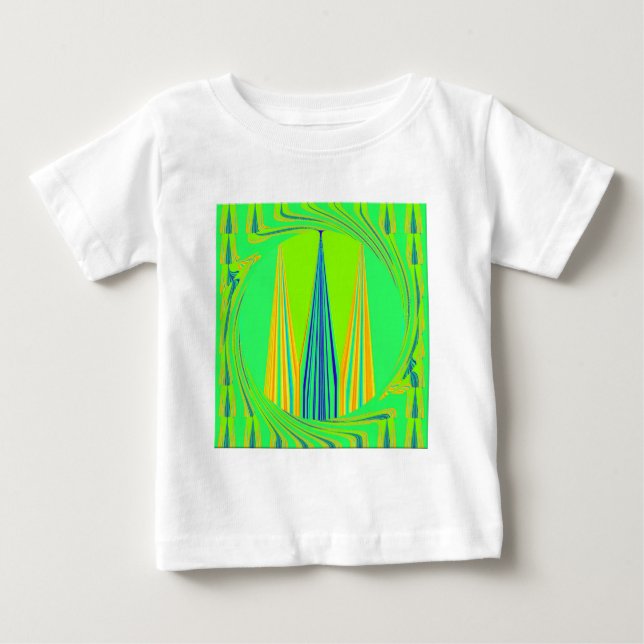 Edgy Geometrisk Neon Mönster Art-design T-shirt (Framsida)