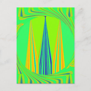 Edgy Geometrisk Neon Mönster Art-design Vykort