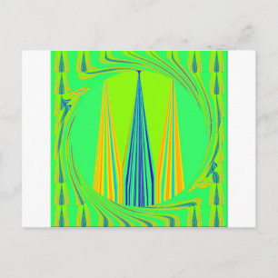 Edgy Geometrisk Neon Mönster Art-design Vykort