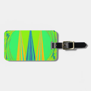Edgy geometrisk neondesign bagagebricka