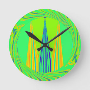 Edgy geometrisk nyondesign rund klocka