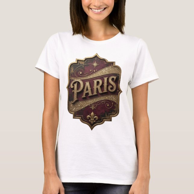 Edgy Gold PARIS Anpassad Tee (Framsida)