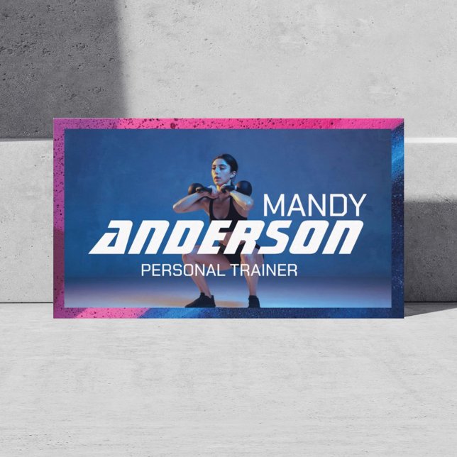 Edgy Graffiti Grunge Fitness Personal Trainer Visitkort (Skapare uppladdad)