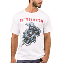 Edgy Grim Reaper Armborst Framtryck Vit T-Shirt