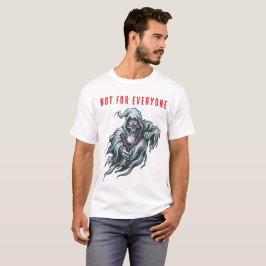Edgy Grim Reaper Armborst Framtryck Vit T-Shirt