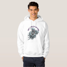 Edgy Grim Reaper Slingshot Framtryck Vit Hoodie