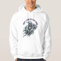 Edgy Grim Reaper Slingshot Framtryck Vit Hoodie