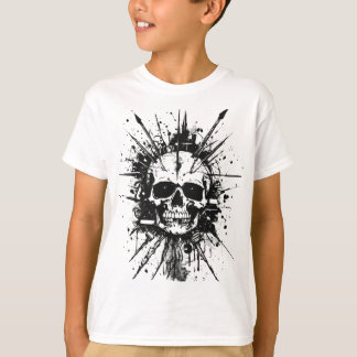 Edgy Grunge Skull med spikade funktioner T Shirt