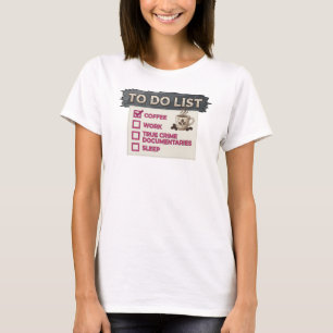 Edgy Guld KAFFE ARBETE SANNING KRIMINALITET Visuel T Shirt