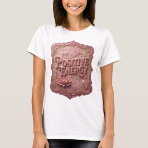 Edgy Guld POSITIV ENERGI Tryck T Shirt