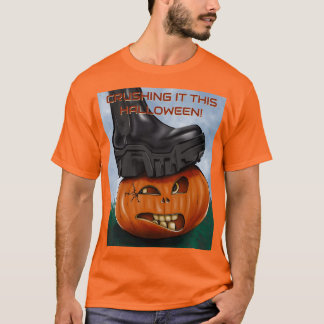Edgy Halloween Crushing It Denna Halloween Orange T Shirt