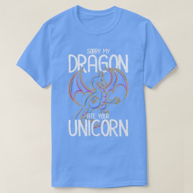 Edgy Joke Dragon Unicorn Retro Dragons T Shirt (Design framsida)