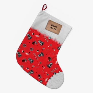 Edgy julskräp Opossum tuggar på glasbauble Stor Julstrumpa