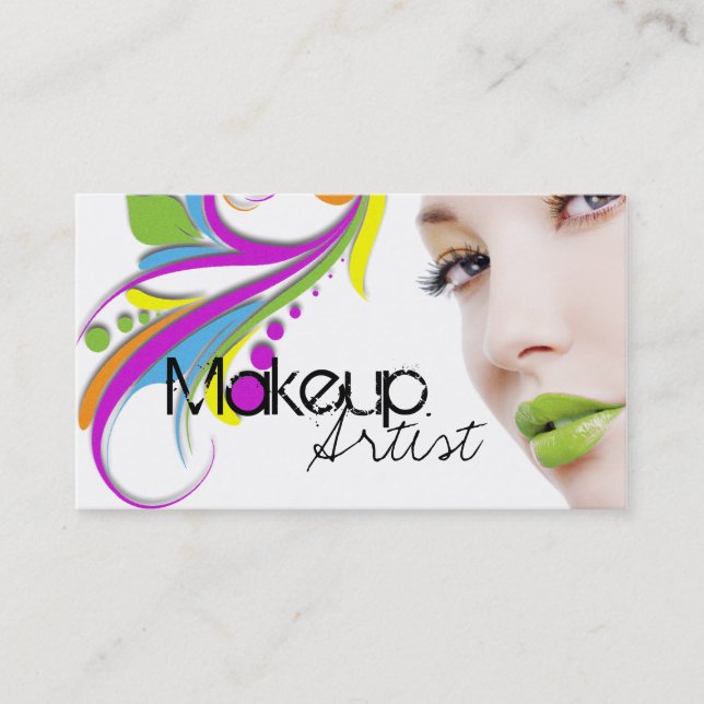 Edgy mall för visitkort för Makeupkonstnär Tidsbeställning Kort (Framsida)