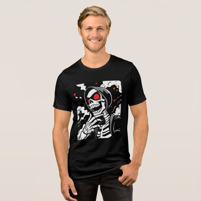 Edgy Manga Skeleton Tee - djärv och lekfull Stil (Framsida Full)