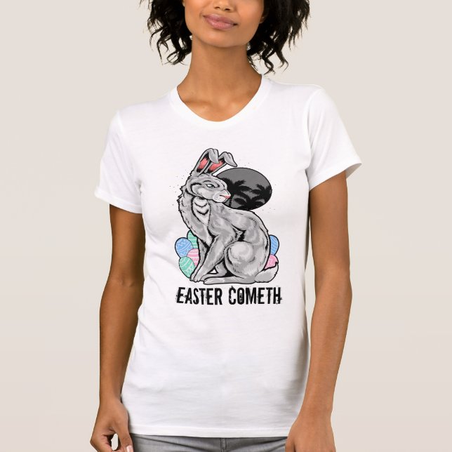 Edgy Påskhare Påsk Cometh T Shirt (Framsida)