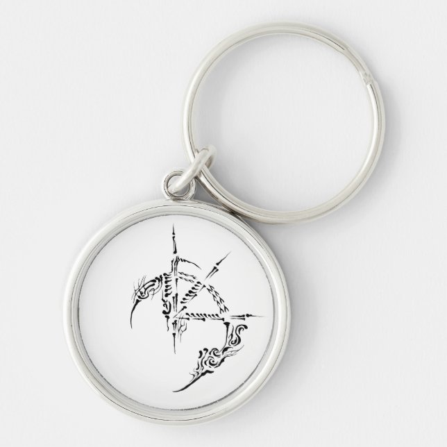 Edgy provkedja rund silverfärgad nyckelring (Framsidan)