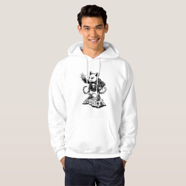 Edgy Punk Rat Rodent Rebellion Alternative Urban  Hoodie (Hel framsida)