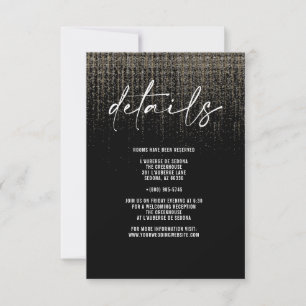 Edgy QR Champagne Glitter-informationskort Inbjudningar
