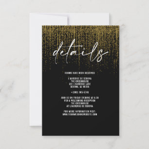 Edgy QR Guld Glitter-informationskort Inbjudningar
