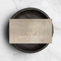Edgy Ro Guld-triangelns Logotyp om Beige Wood