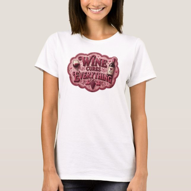 Edgy Rosa VIN BOTAR ALLT Tej T Shirt (Framsida)
