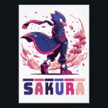 Edgy Sakura Warrior Bird Anime Illustration Fototryck<br><div class="desc">Elevate your personal space and wardrobe with this exclusive Sakura Warrior art piece. Designed with precision and passion, this illustration depicts an avian warrior commanding a storm of pink cherry blossoms, symbolizing both strength and grace. The deep navy blue tones paired with soft sakura pink make this design a versatile...</div>