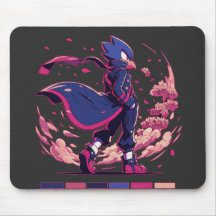 Edgy Sakura Warrior Fågel Anime Illustration