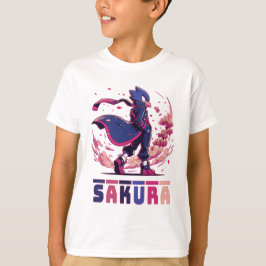 Edgy Sakura Warrior Fågel Anime Illustration T Shirt