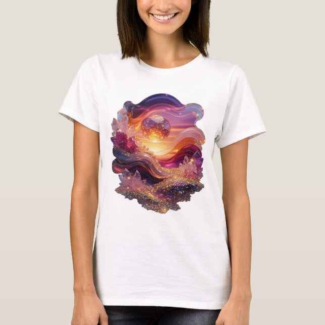 Edgy Silver KRISTALLDRÖMMAR Shirt Design T (Framsida)