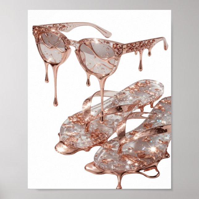 Edgy Silver ROSE GOLD GLAMOUR Tryck (Framsidan)
