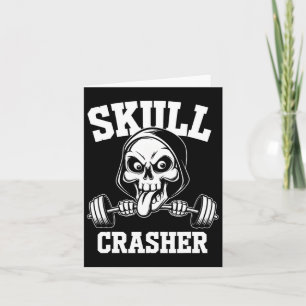 Edgy Skull Bodybuilding Barbell Tunga Workout Gym Kort