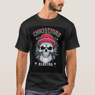 Edgy Skull-julafton - Blazing Stil T Shirt