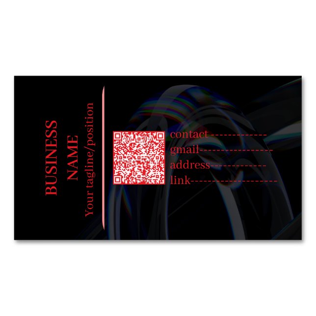 Edgy Tech Professional Branding Magnet with QR Cod (Framsida)