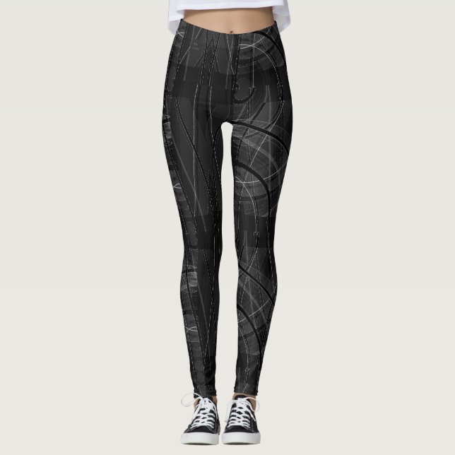 Edgy tekniska förvrängningar av nedlagt lager leggings (Framsida)