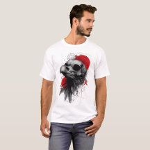 Edgy Tranhuvud Skalle Gothic Grunge Gatu Art T-Shi