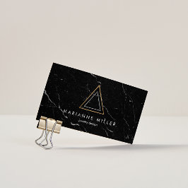 Edgy triangeln Ro Logotyp Black Marble Visitkort