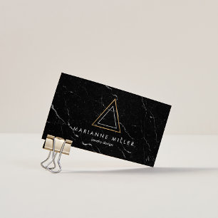 Edgy triangeln Ro Logotyp Black Marble Visitkort