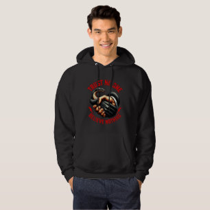 Edgy "Tro Ingenting" Skeptisk Streetwear - Mörk Hoodie