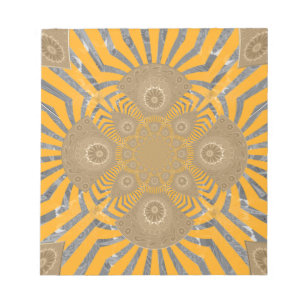 Edgy Zebra Elegance: A Golden Gult Print Anteckningsblock